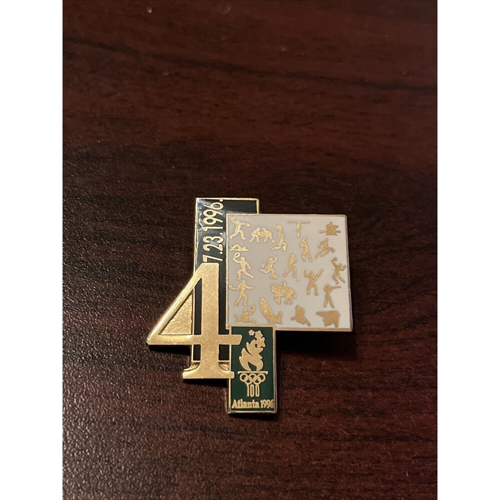Vintage 1996 Atlanta Olympics Day 4 Of The Games July 23rd Lapel Hat Pin